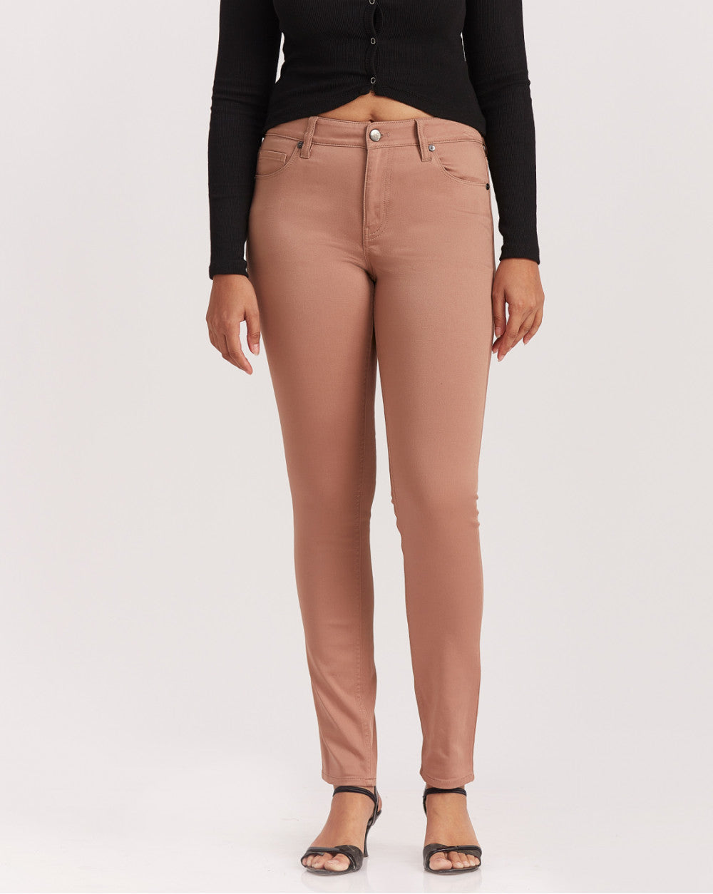 Skinny Fit Skinny Five-Pocket Pants - Tan Brown