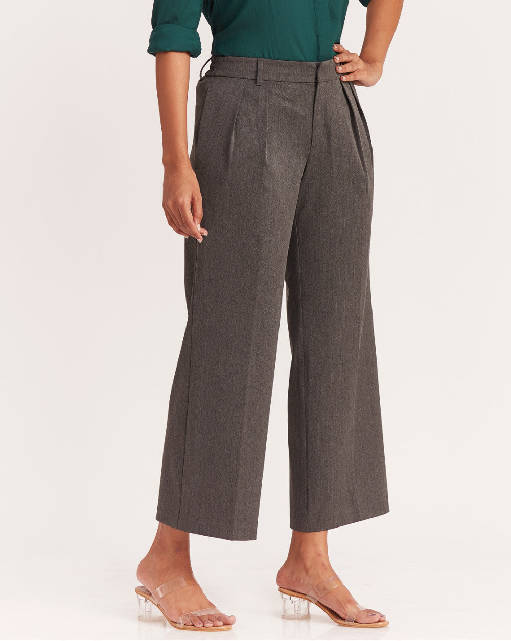 Wide Leg Pleated Formals - Grey