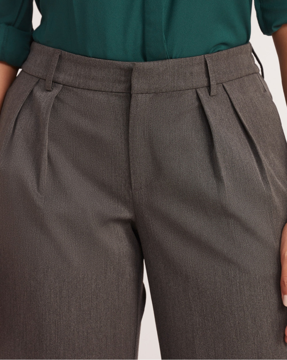 Wide Leg Pleated Formals - Grey