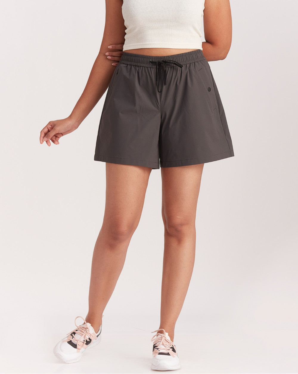 Mid Rise Running Shorts - Dark Charcoal