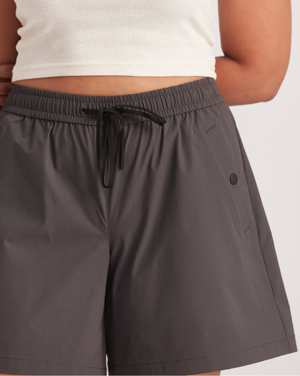 Mid Rise Running Shorts - Dark Charcoal