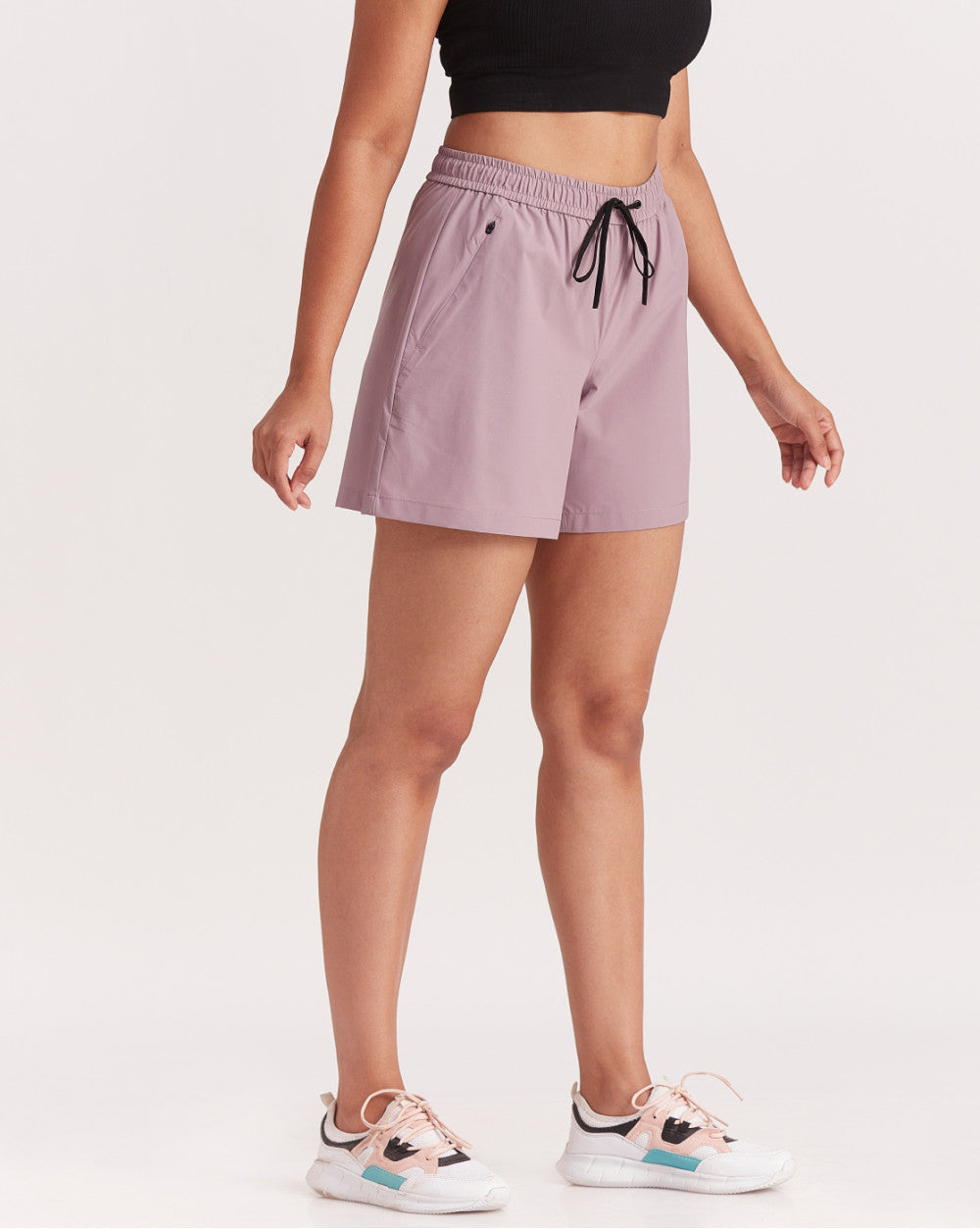 Mid Rise Running Shorts - Mauve