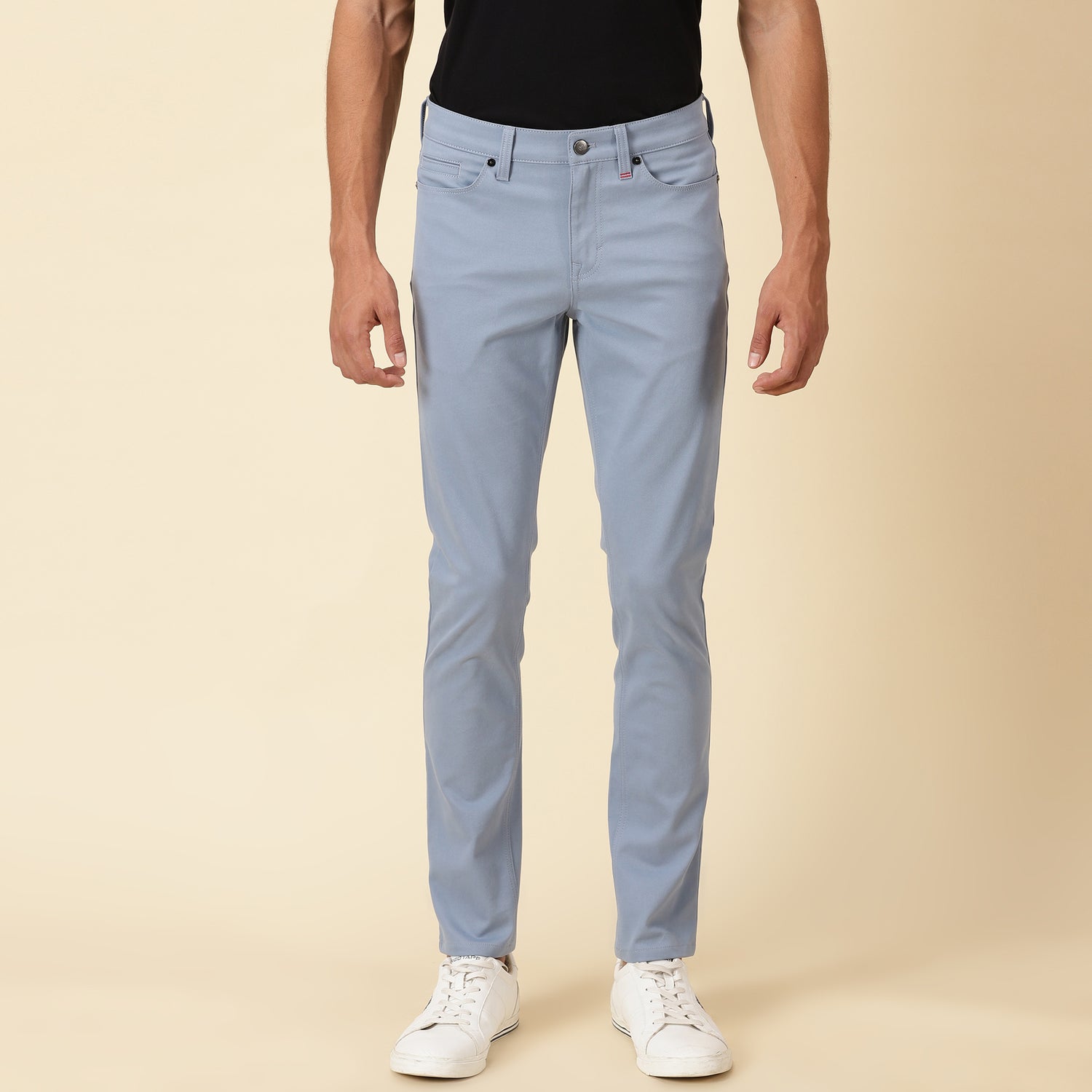 Skinny Fit Luxe Five-Pocket Pants - Wash Denim