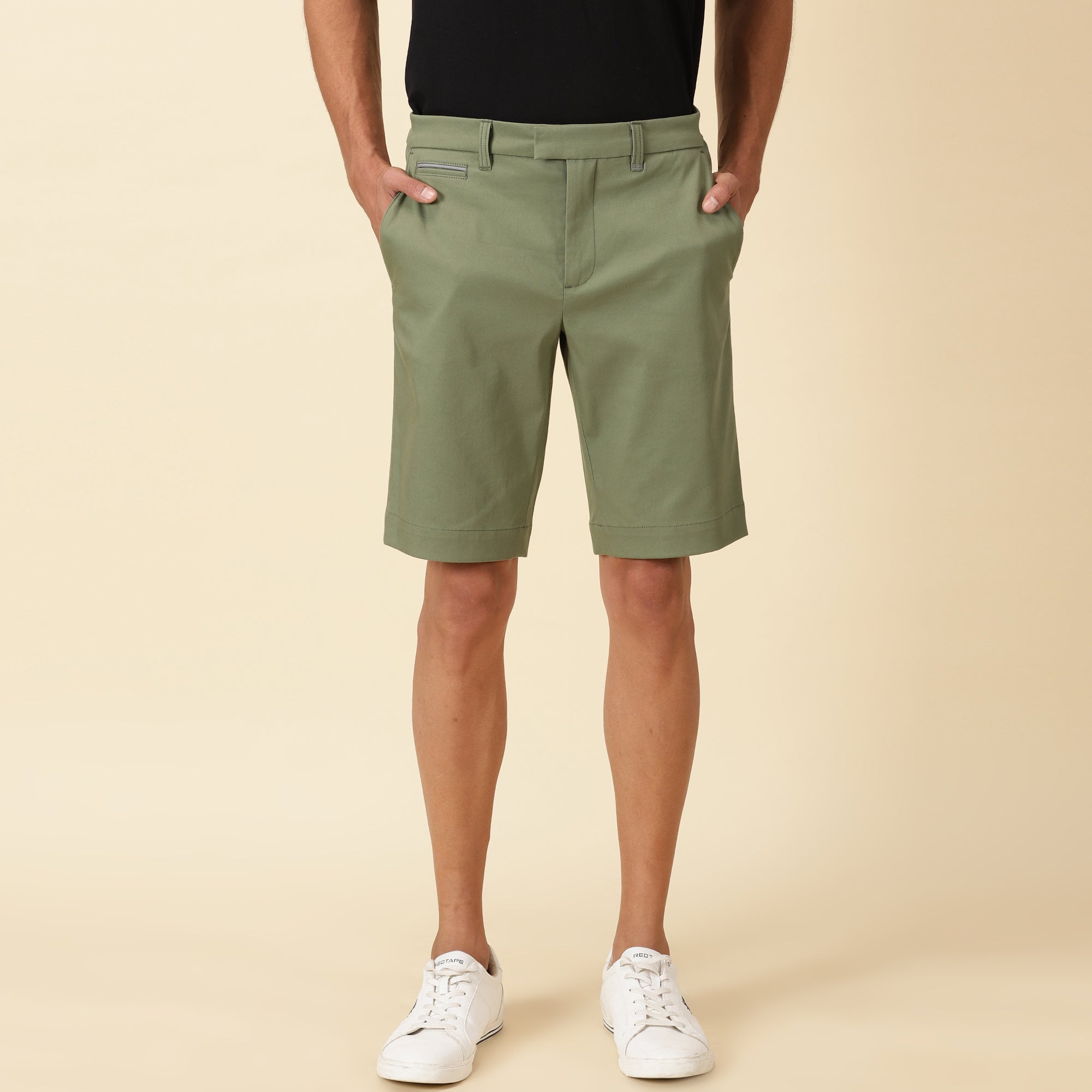 Tapered Fit Chino Shorts - Olivine Green