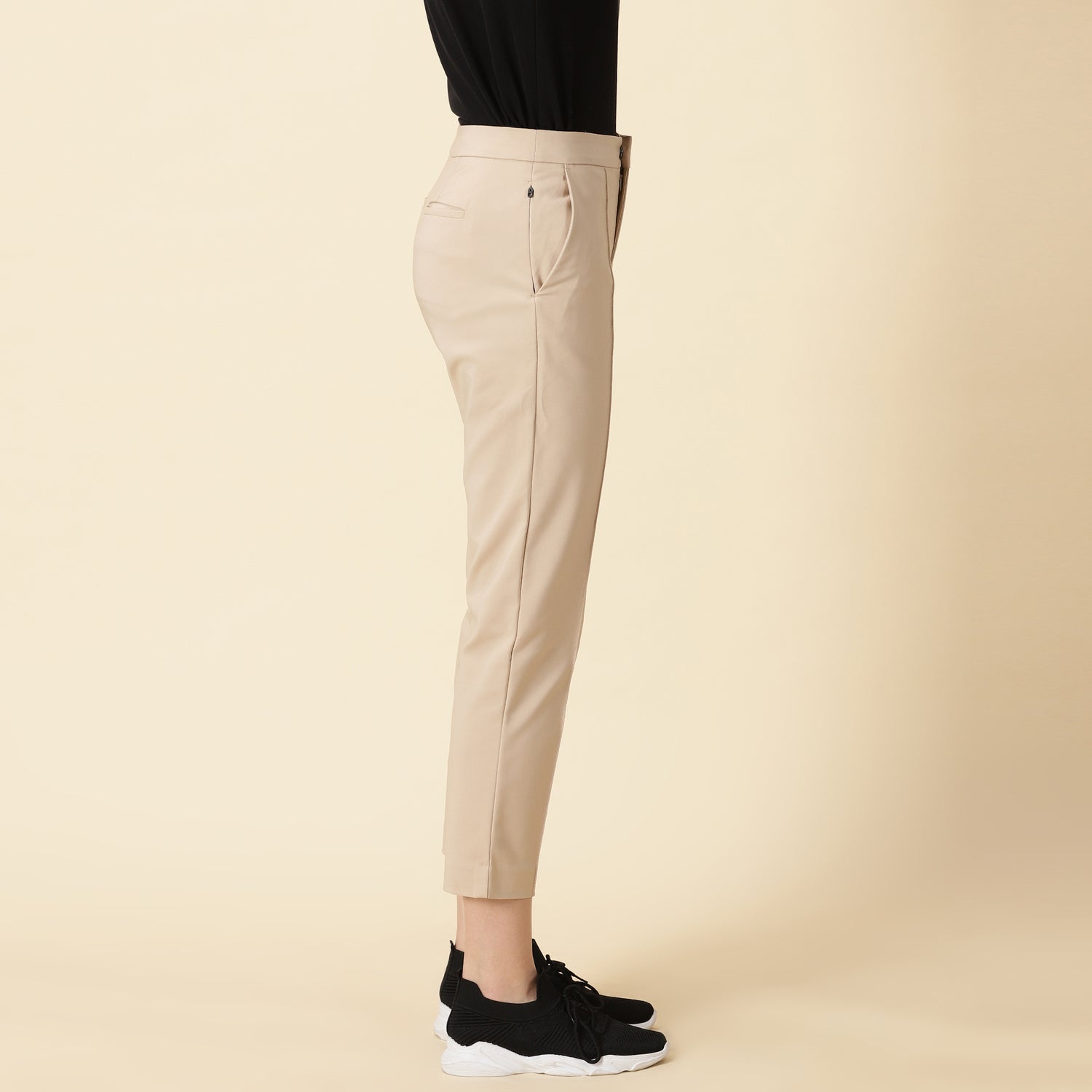 Slim Fit Golf Pants - Sand Beige