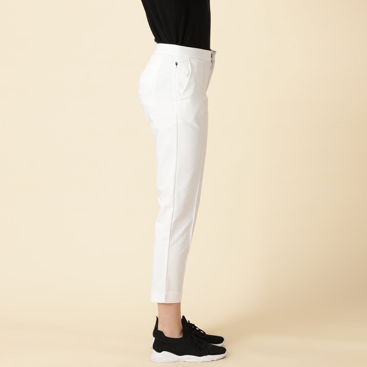 Slim Fit Golf Pants - Ivory White