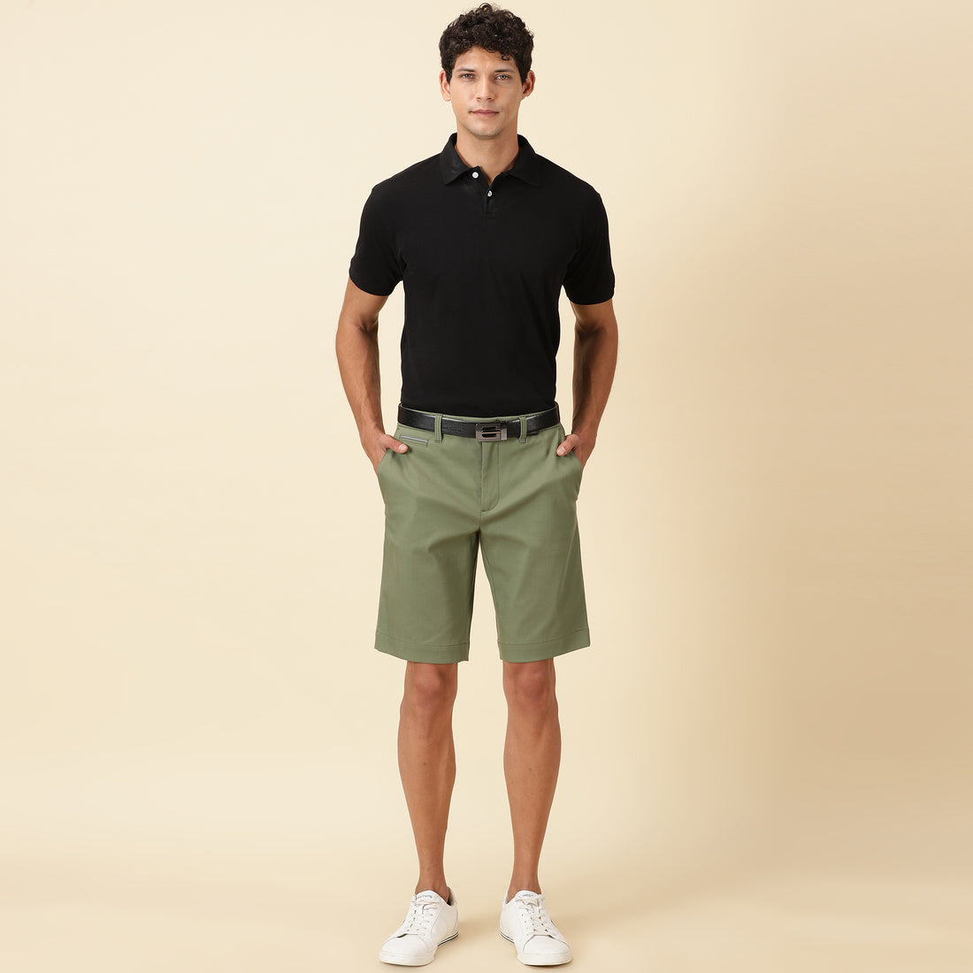 Tapered Fit Chino Shorts - Olivine Green