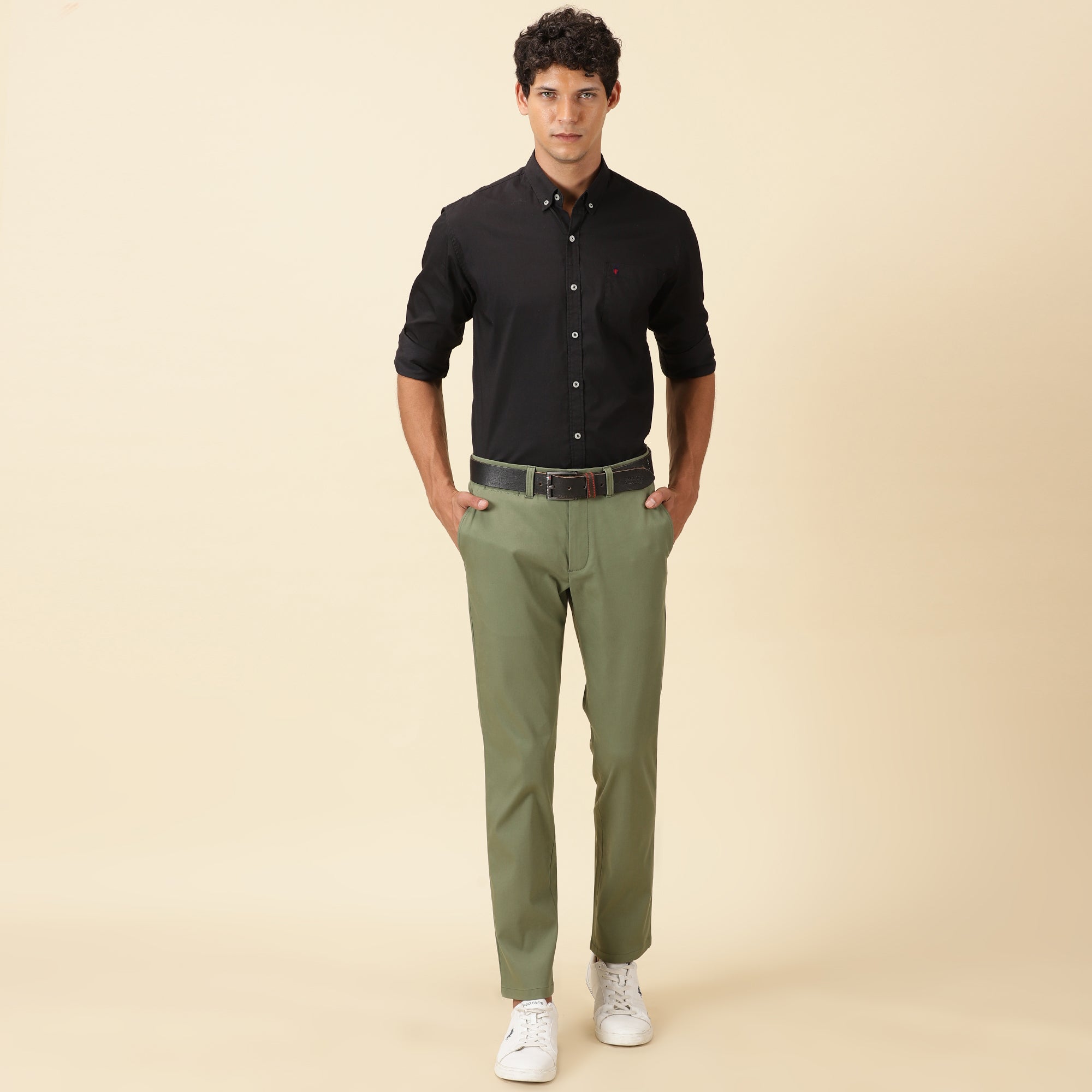 Regular Fit Luxe Chinos - Olivine Green