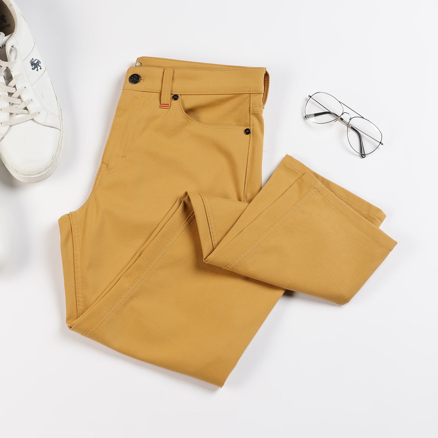 Skinny Fit Five-Pocket Luxe Pants - Ochre