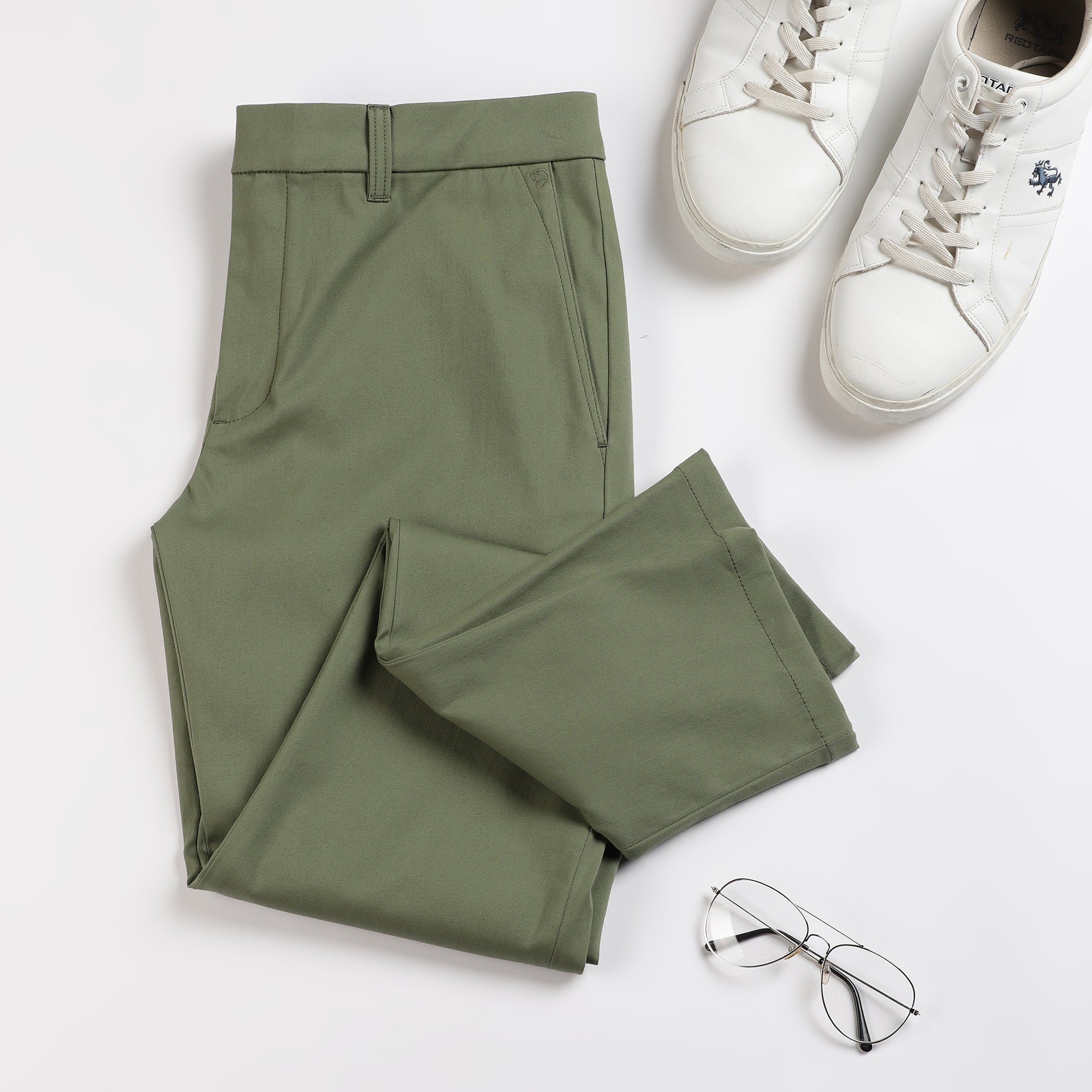 Regular Fit Luxe Chinos - Olivine Green