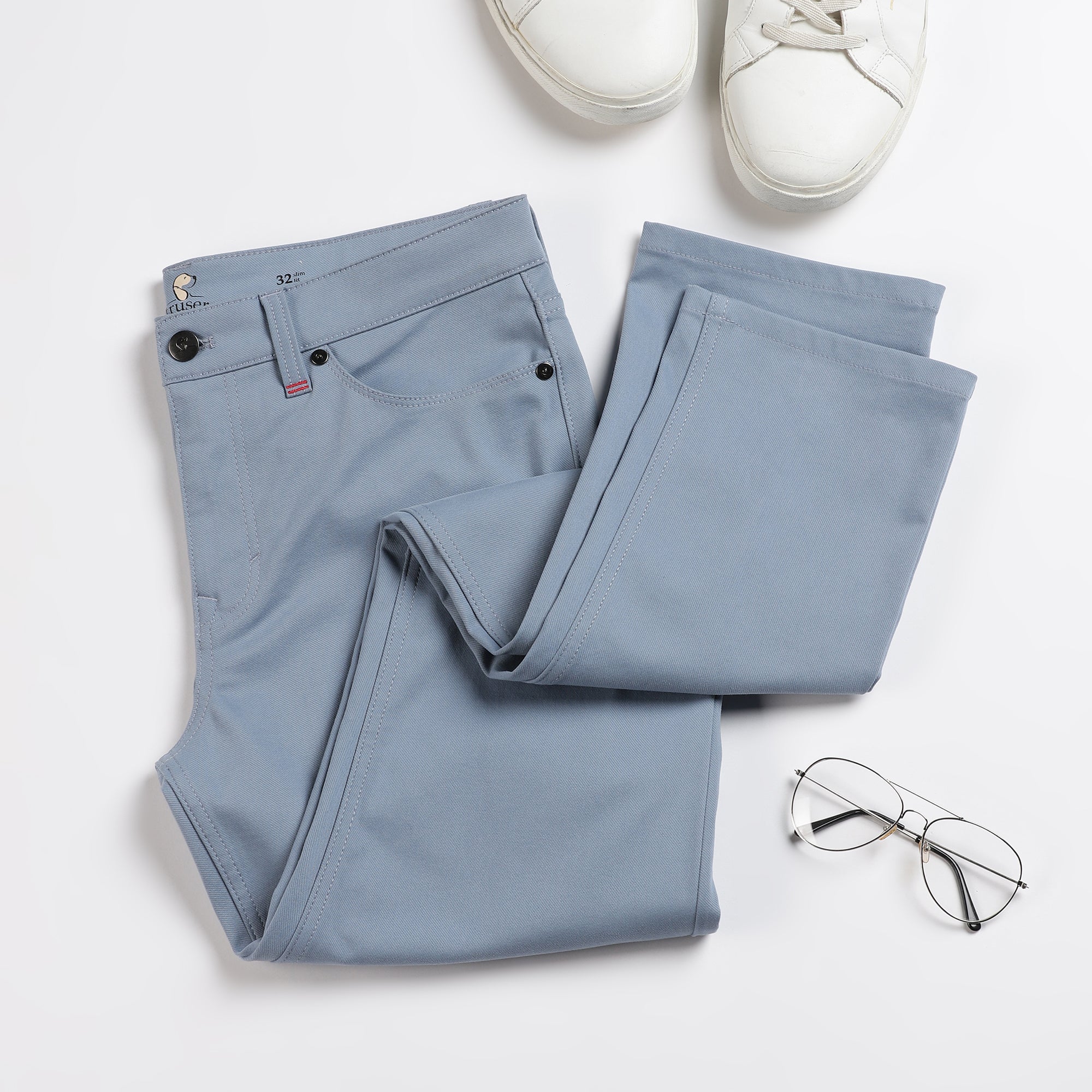 Skinny Fit Luxe Five-Pocket Pants - Wash Denim