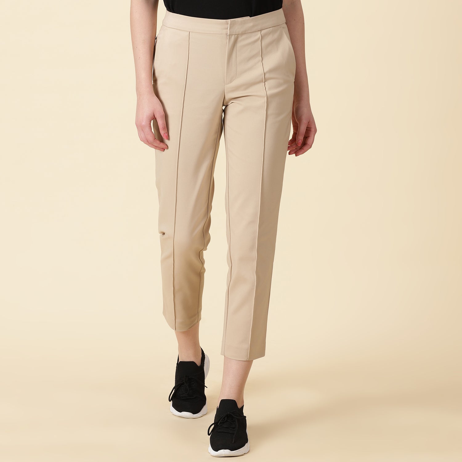 Slim Fit Golf Pants - Sand Beige