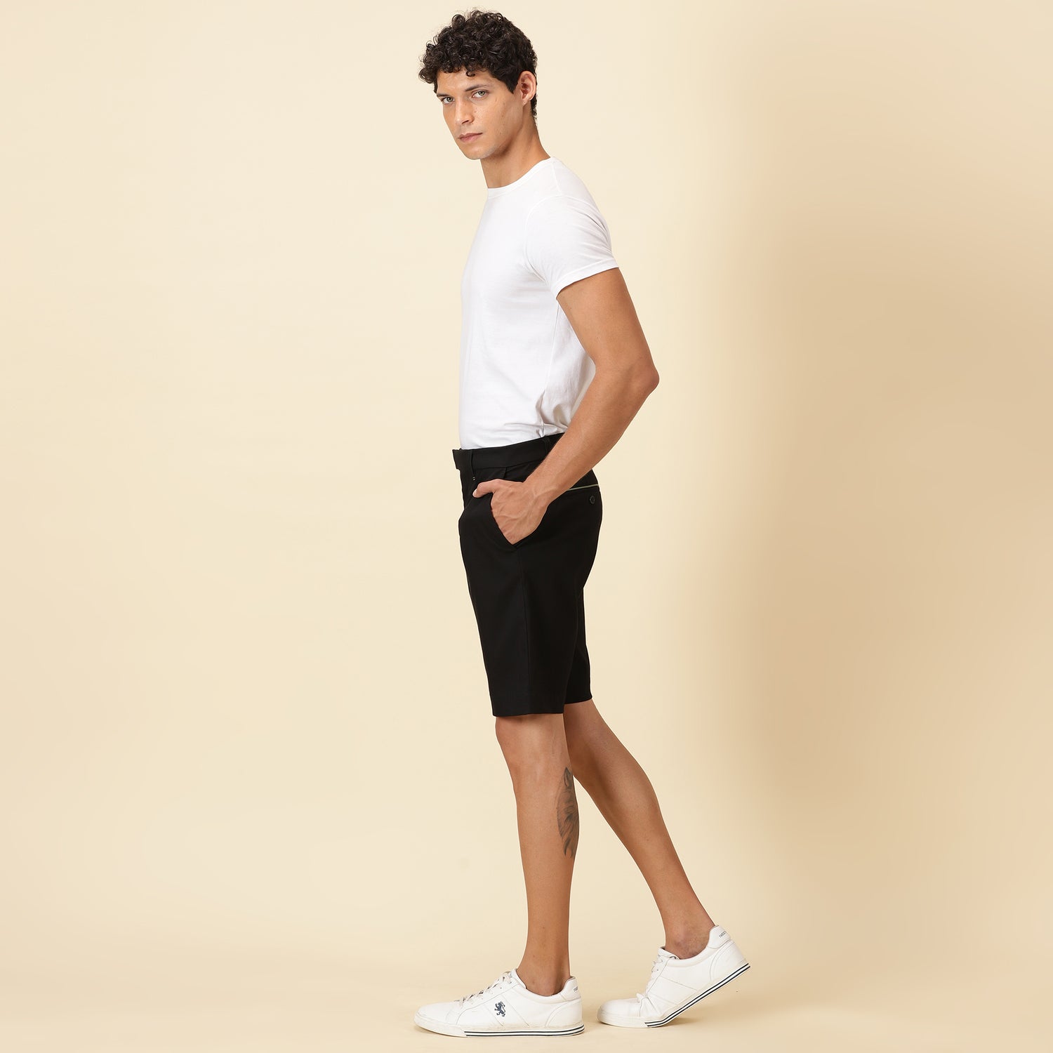 Tapered Fit Chino Shorts - Black