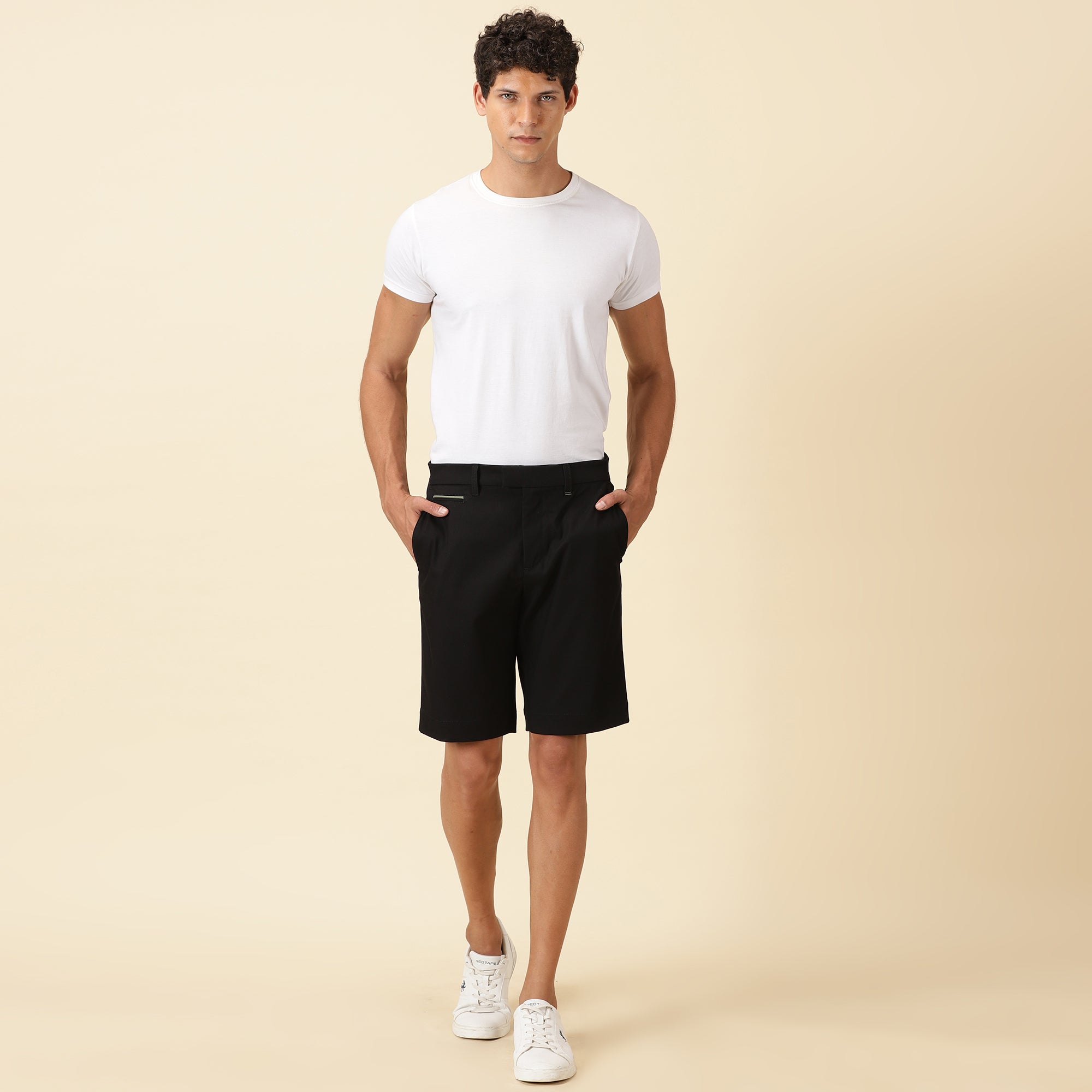 Tapered Fit Chino Shorts - Black