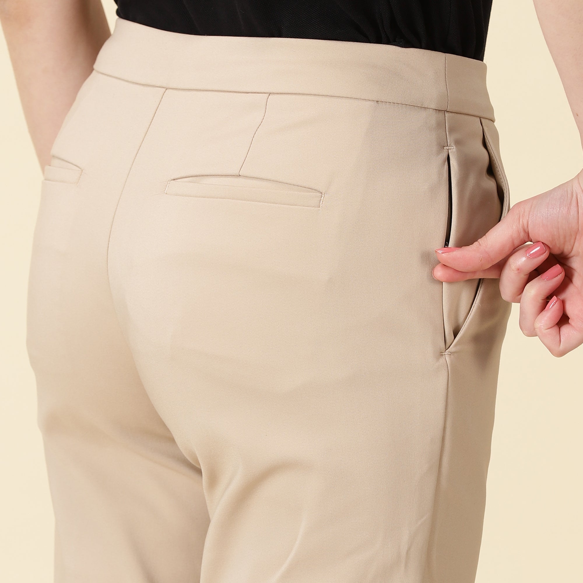 Slim Fit Golf Pants - Sand Beige