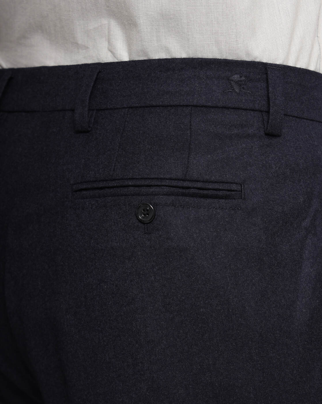 Single Pleat Wool Pants - Deep Navy