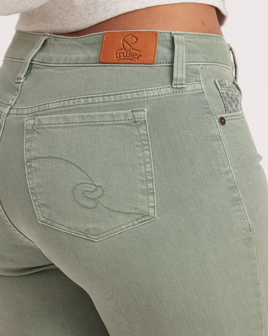 Fit And Flare Flare Mid Waist Colored Jeans - Washed Jade