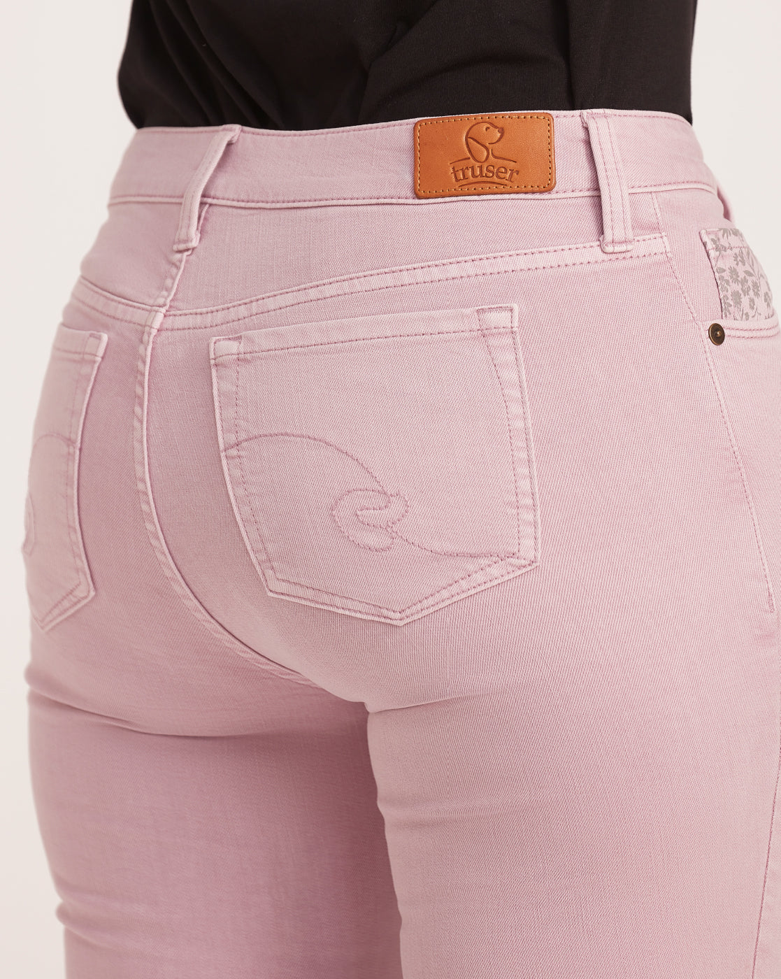 Fit And Flare Flare Mid Waist Colored Jeans - Lush Lilac