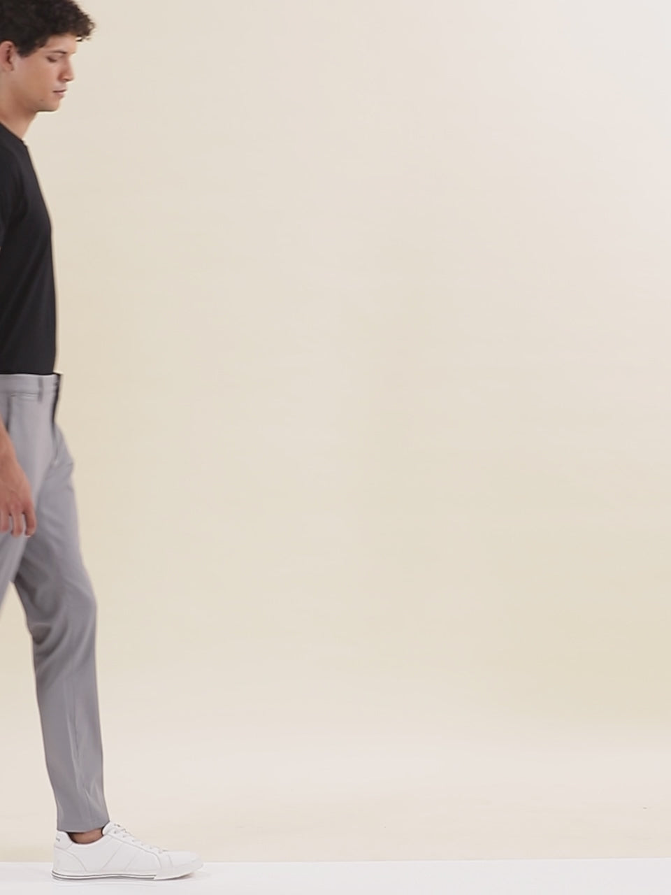 Slim Fit Elasticized Crossover Chinos - Frost Grey