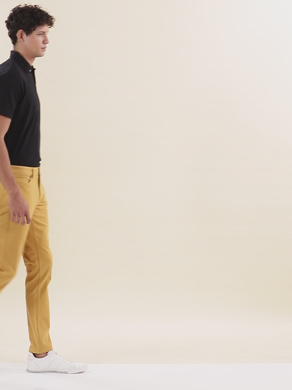 SLIM FIT LUXE FIVE-POCKET PANTS - Ochre