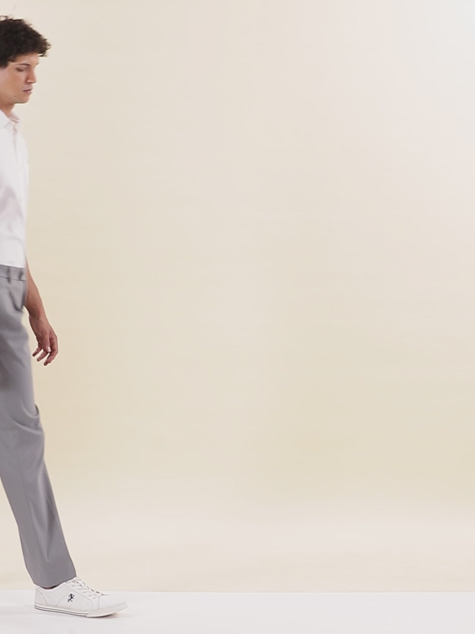 Single Pleated Relaxed Fit Trousers - Frost Grey