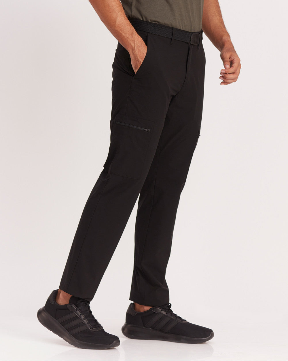 Straight Fit Hybrid Cargos - Jet Black