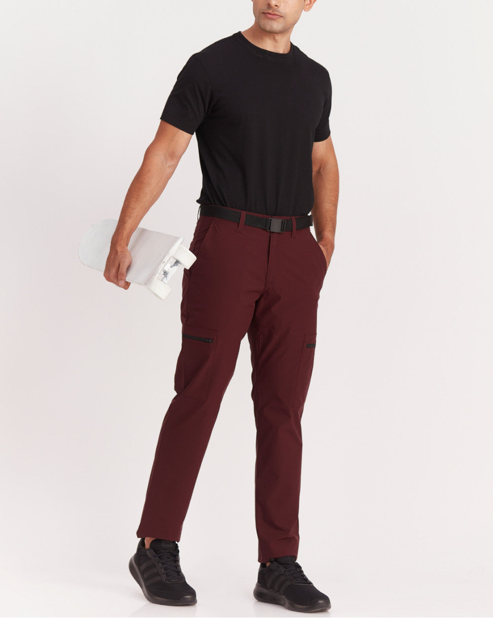 Straight Fit Hybrid Cargos - Maroon