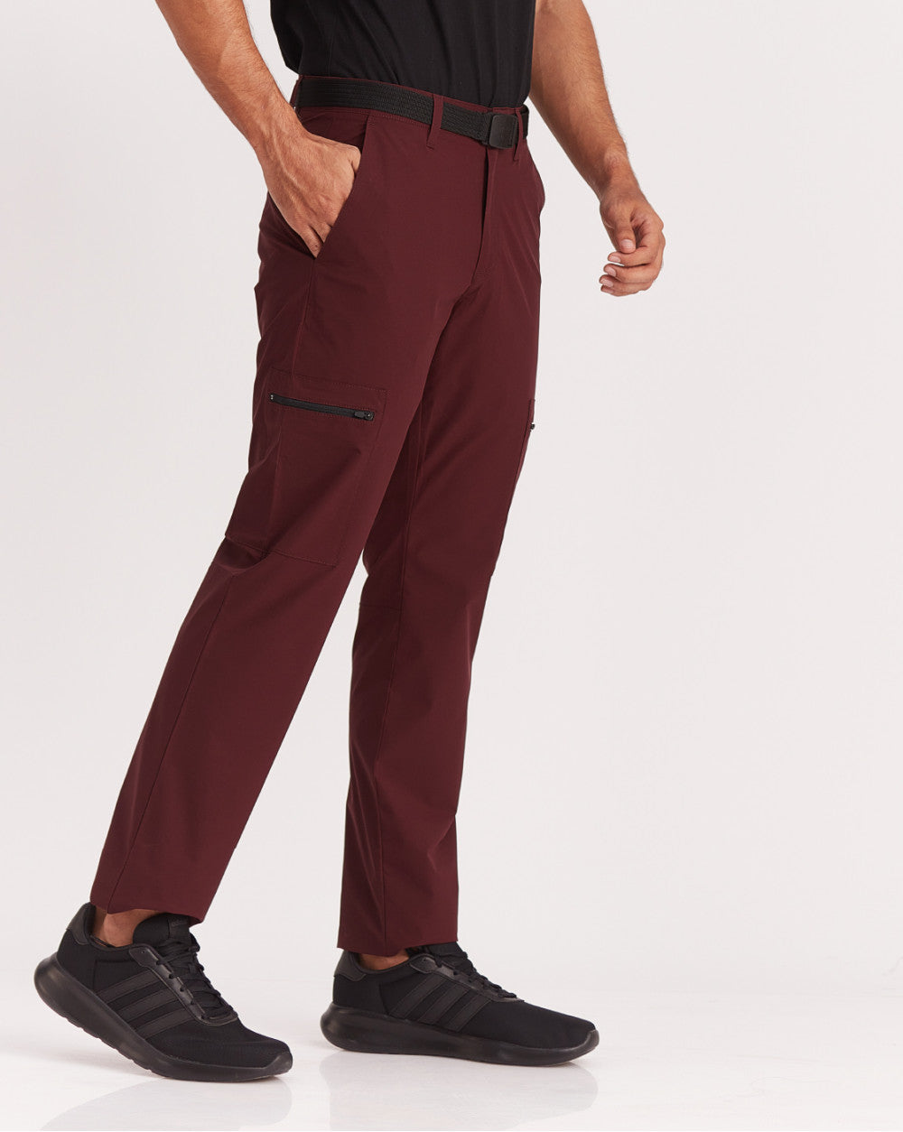 Straight Fit Hybrid Cargos - Maroon