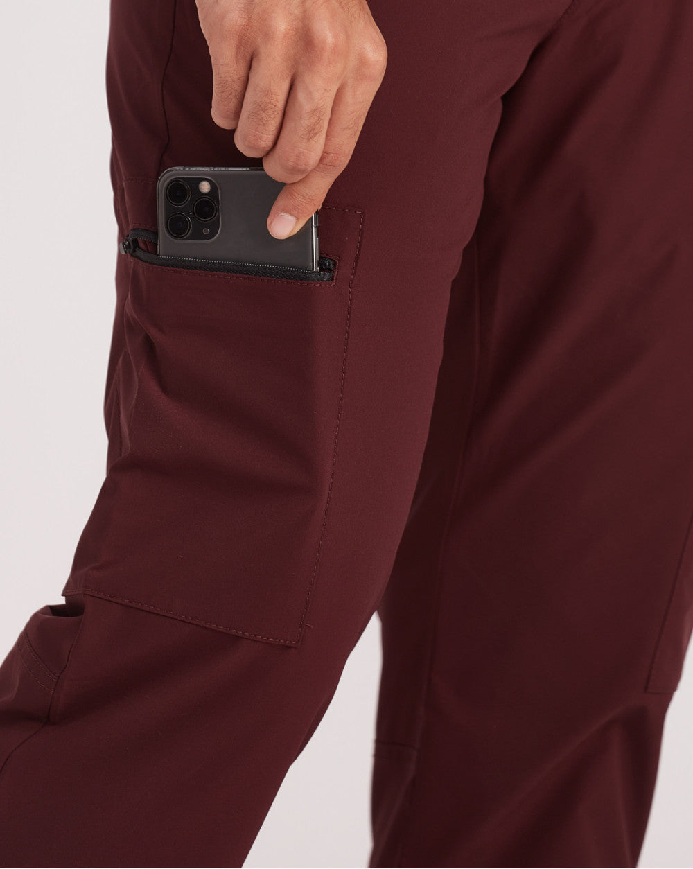 Straight Fit Hybrid Cargos - Maroon