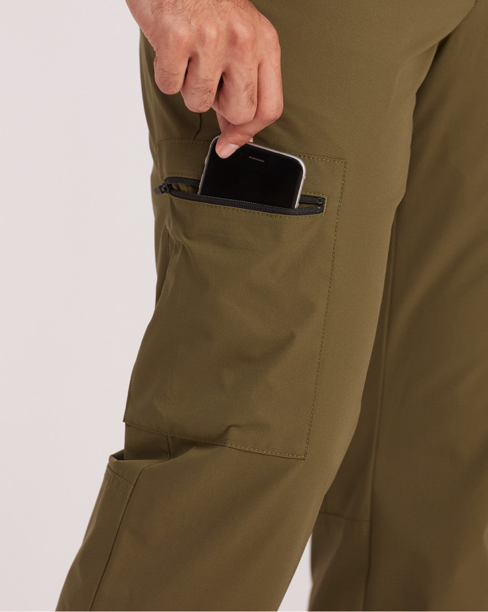 Straight Fit Hybrid Cargos - Olive