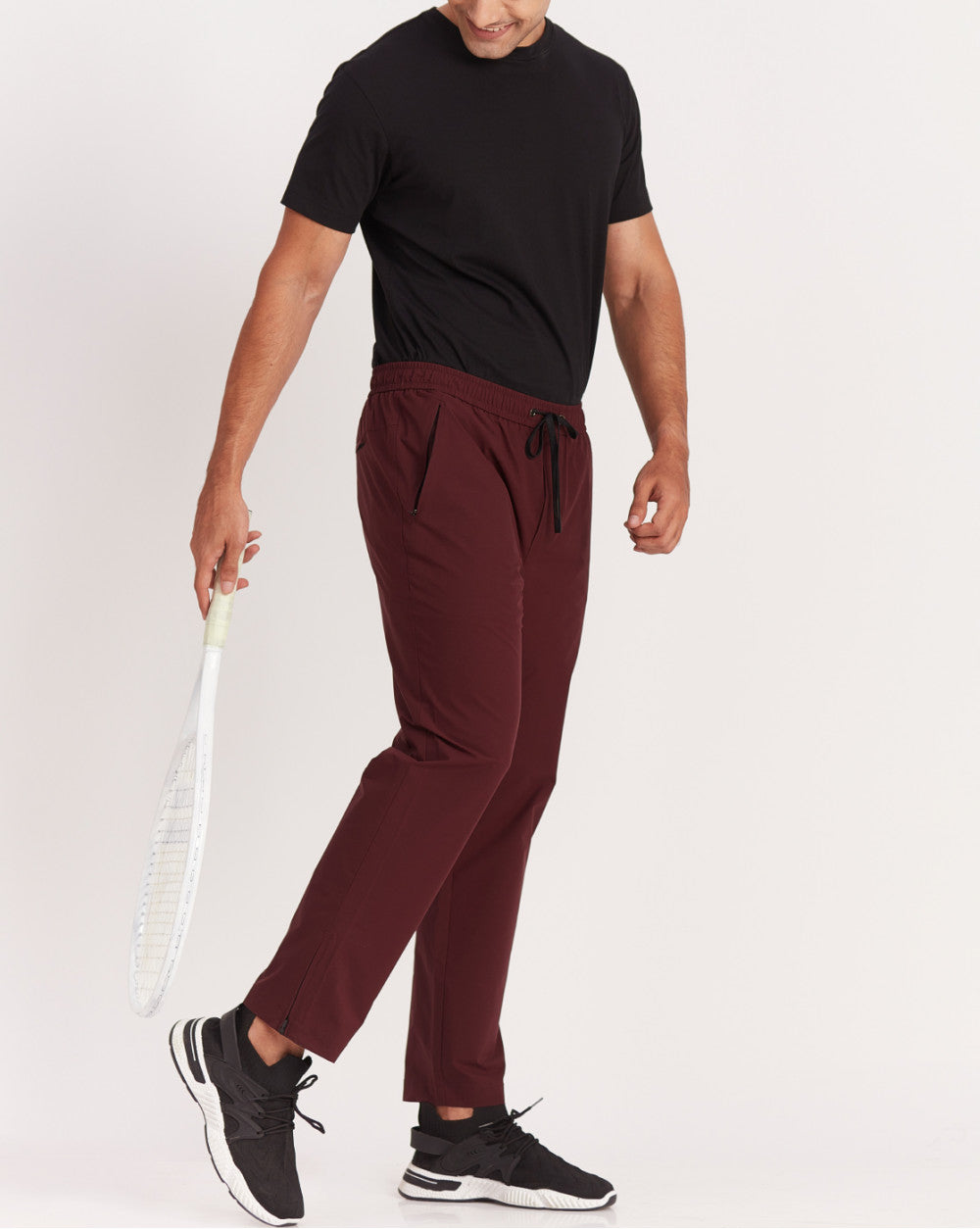 Slim Fit Performance Tech Joggers - Maroon