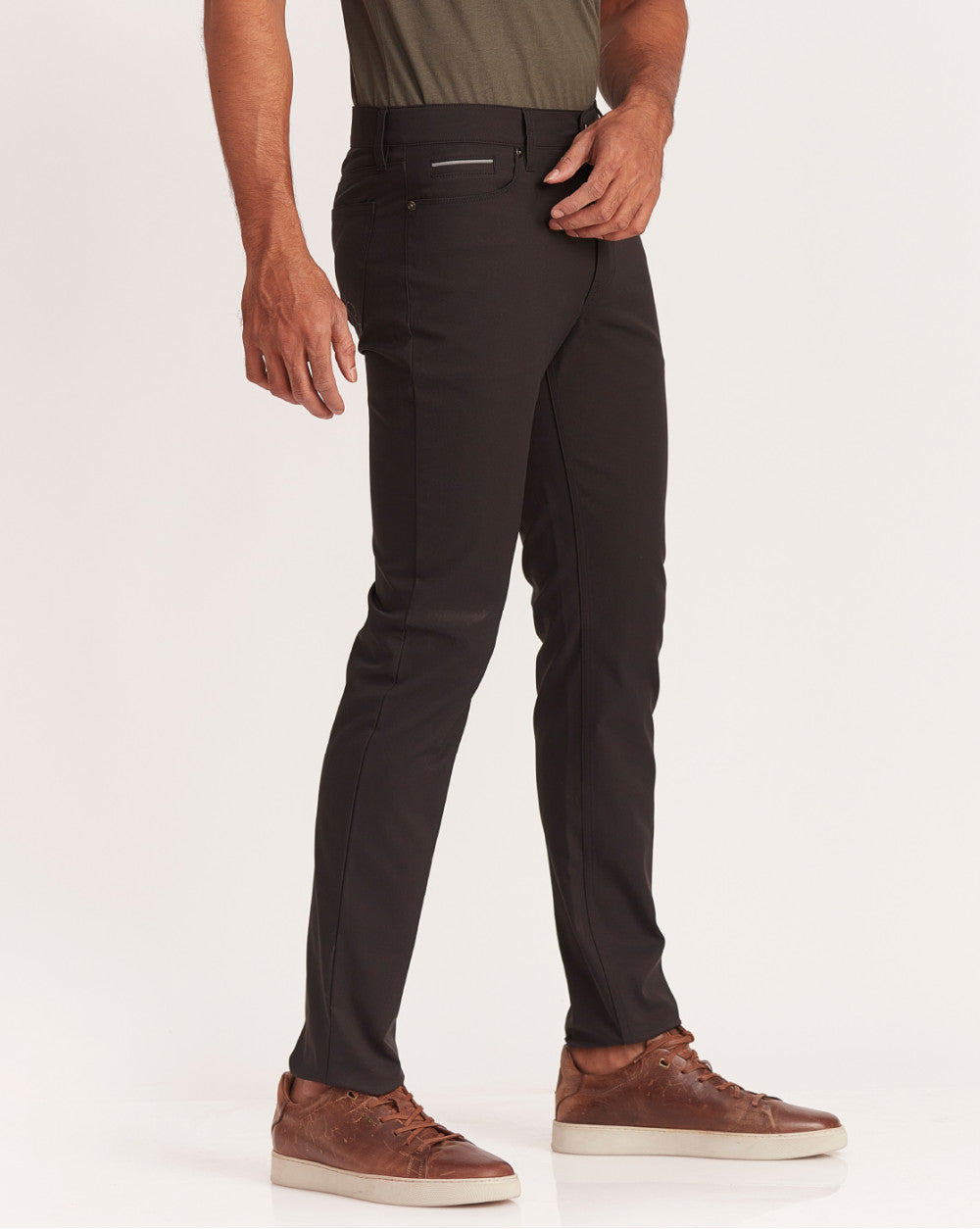 Slim Fit 5-Pocket Performance Pants - Black