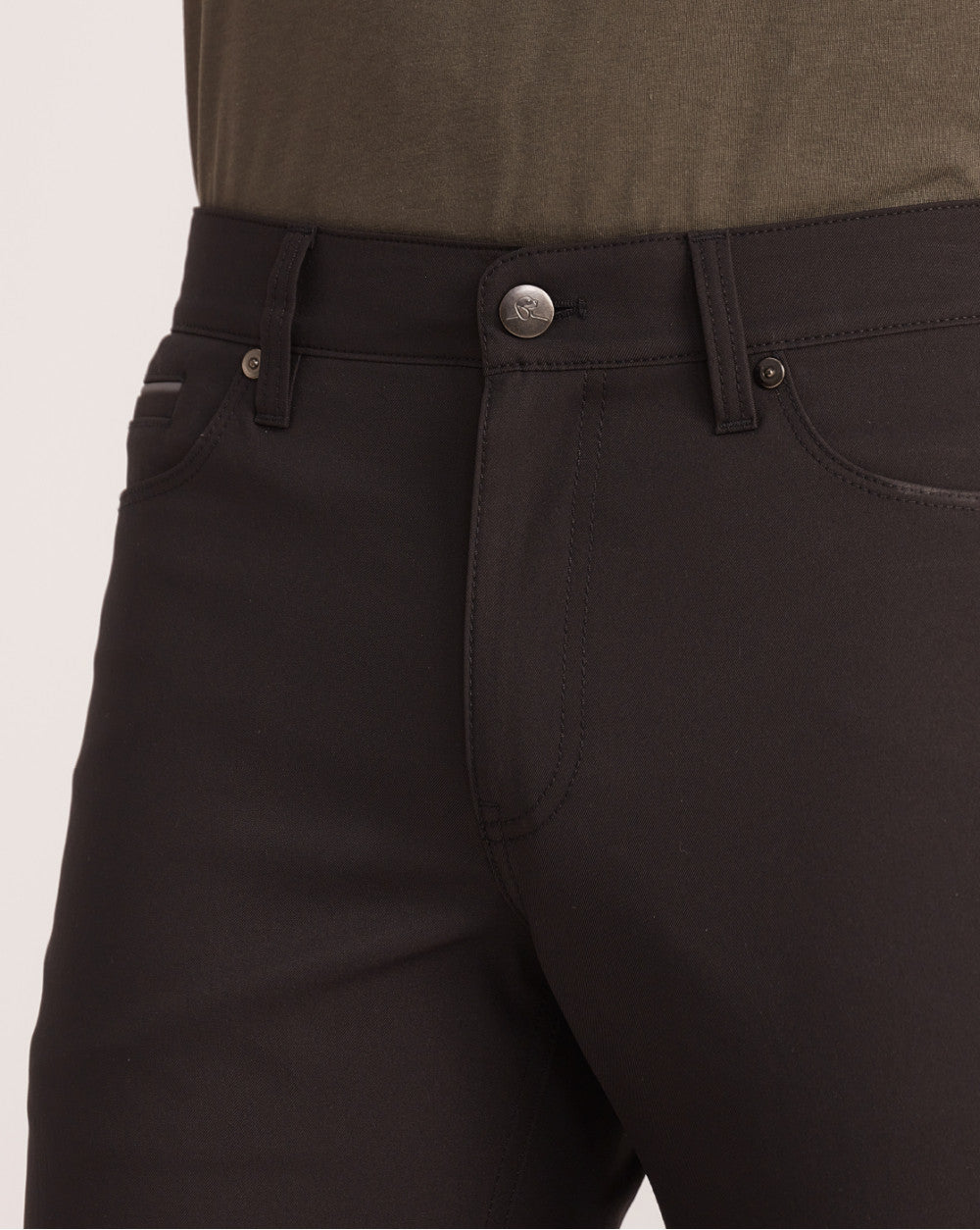 Slim Fit 5-Pocket Performance Pants - Black