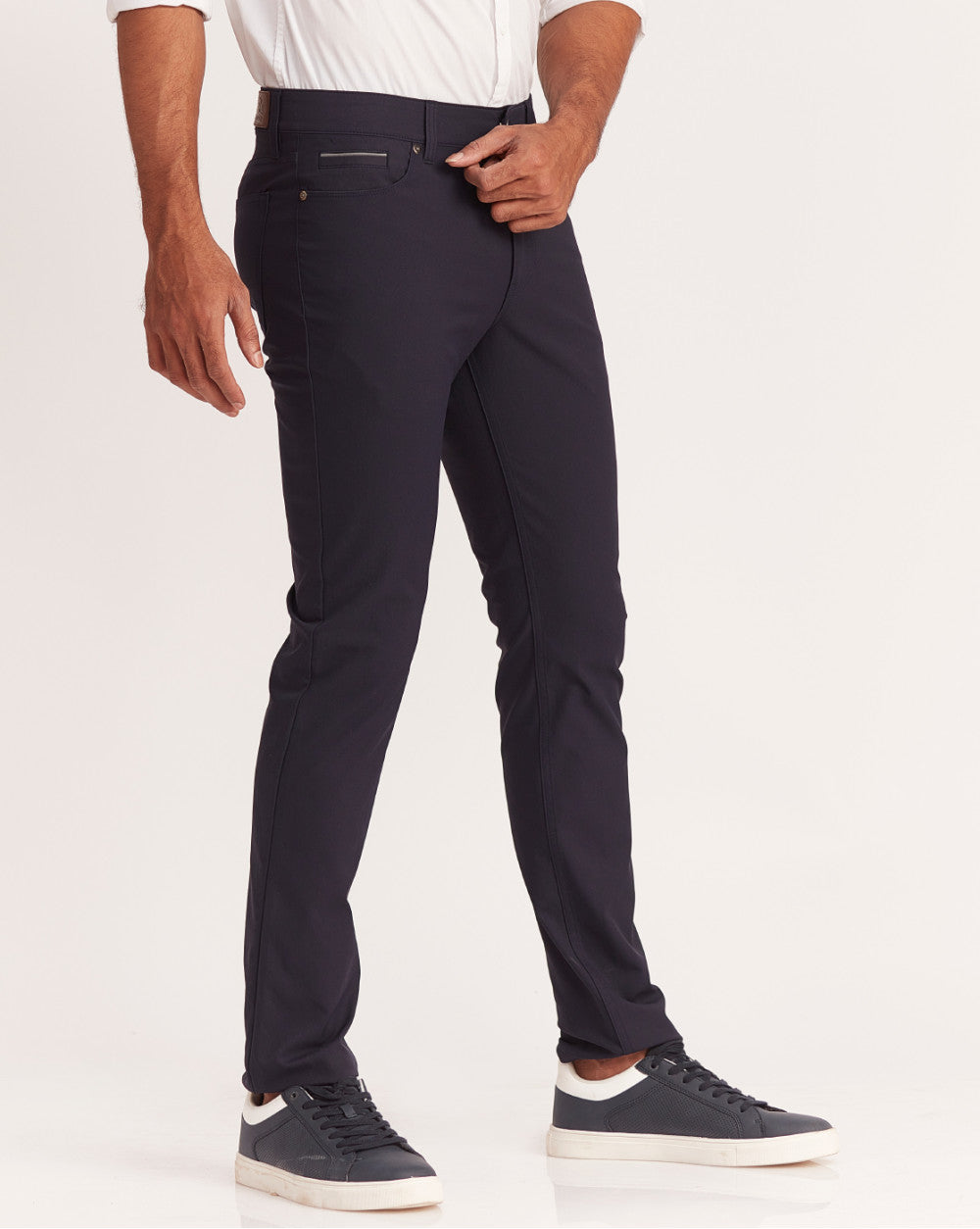 Slim Fit 5-Pocket Performance Pants - Navy