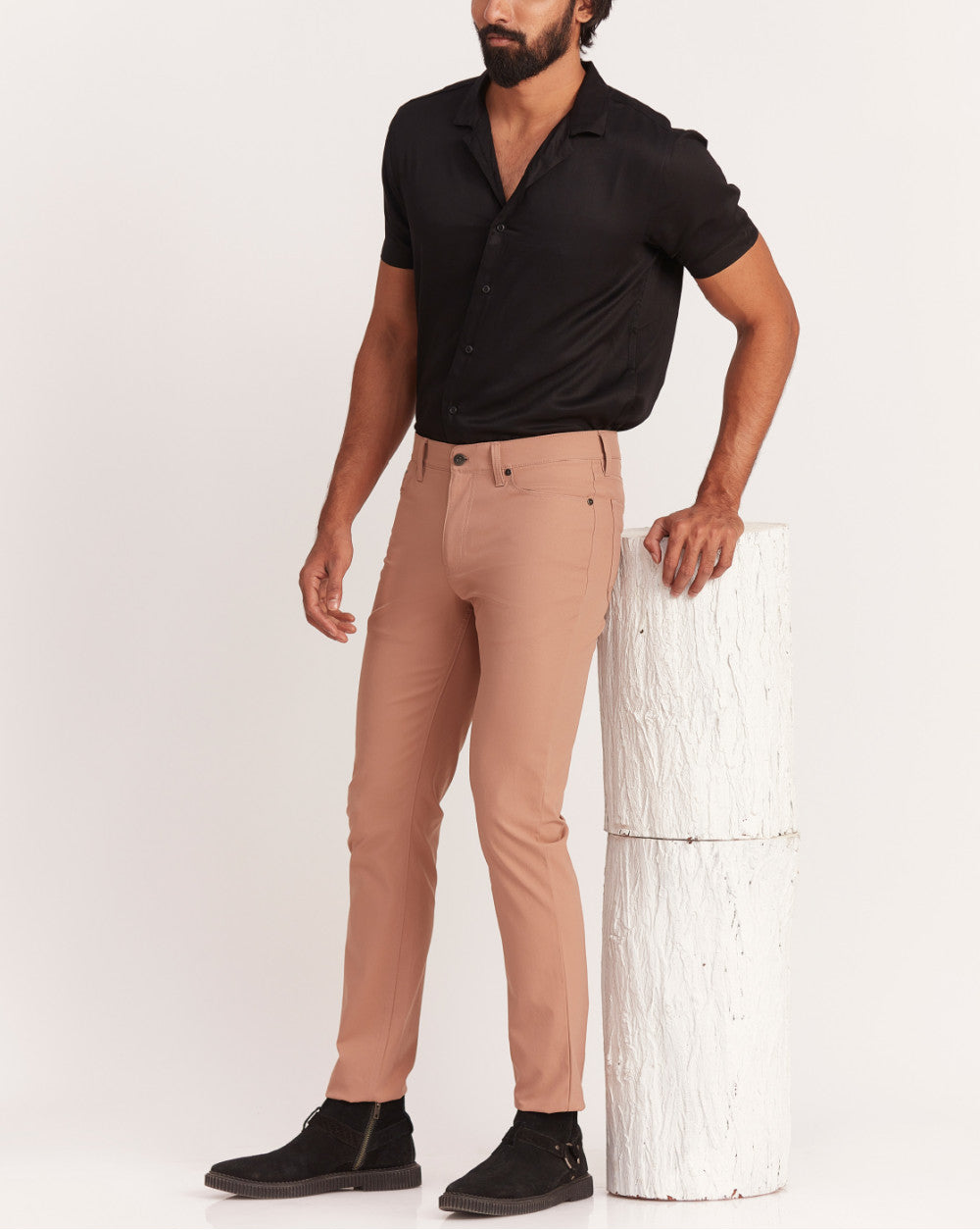 Slim Fit 5-Pocket Performance Pants - Tan Brown