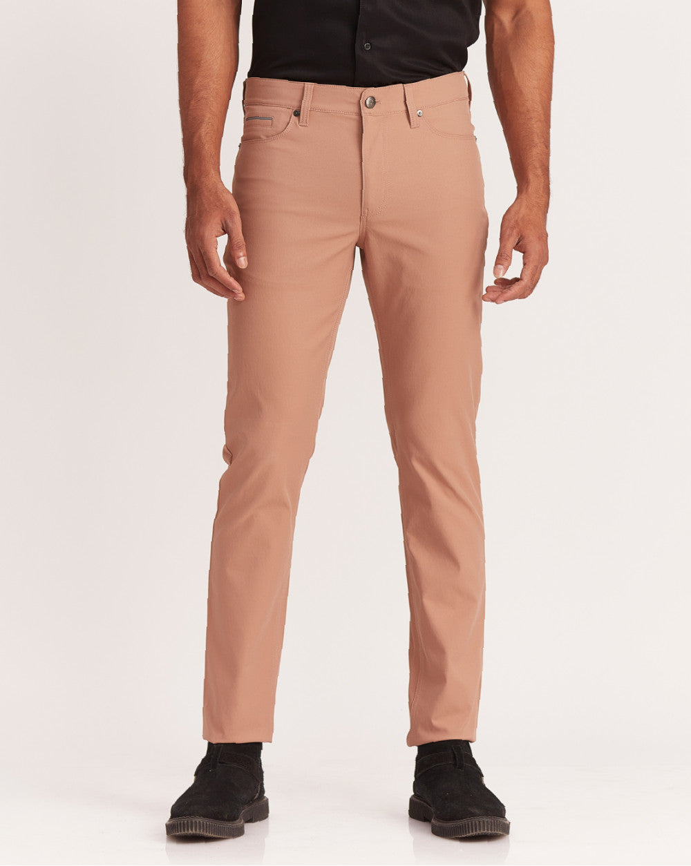 Slim Fit 5-Pocket Performance Pants - Tan Brown