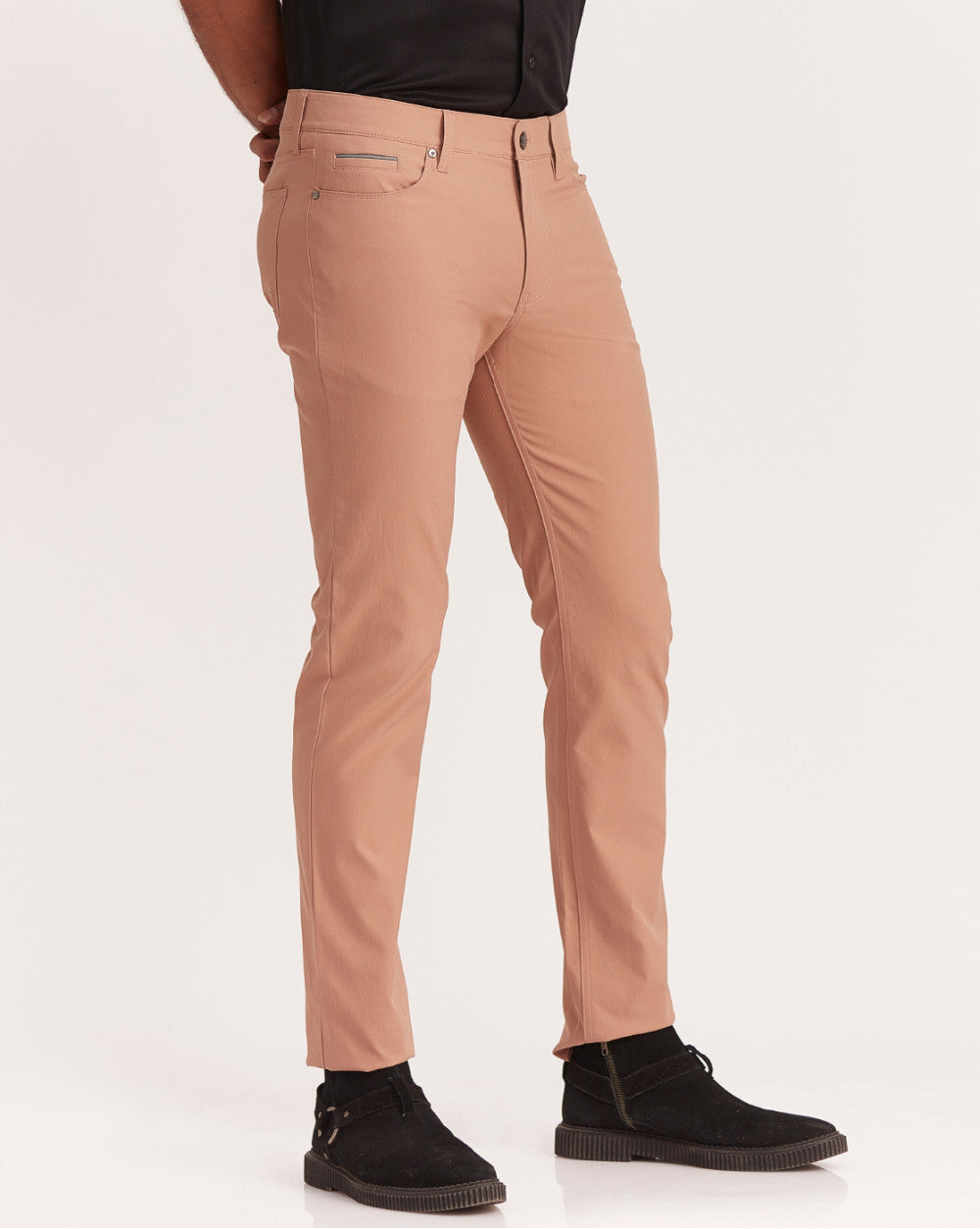 Slim Fit 5-Pocket Performance Pants - Tan Brown