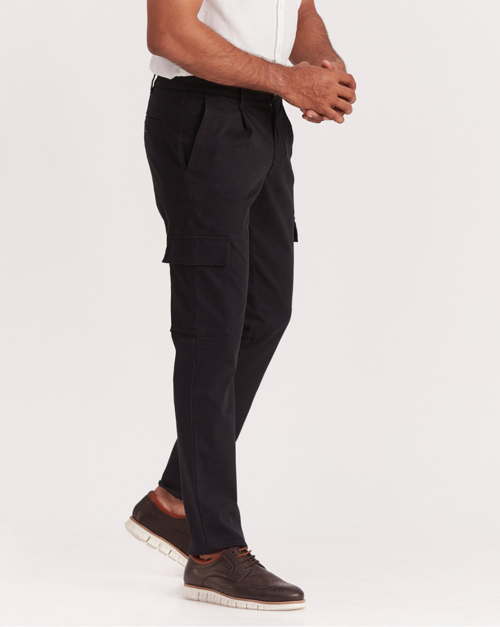 Slim Fit Clean Cargos - Jet Black