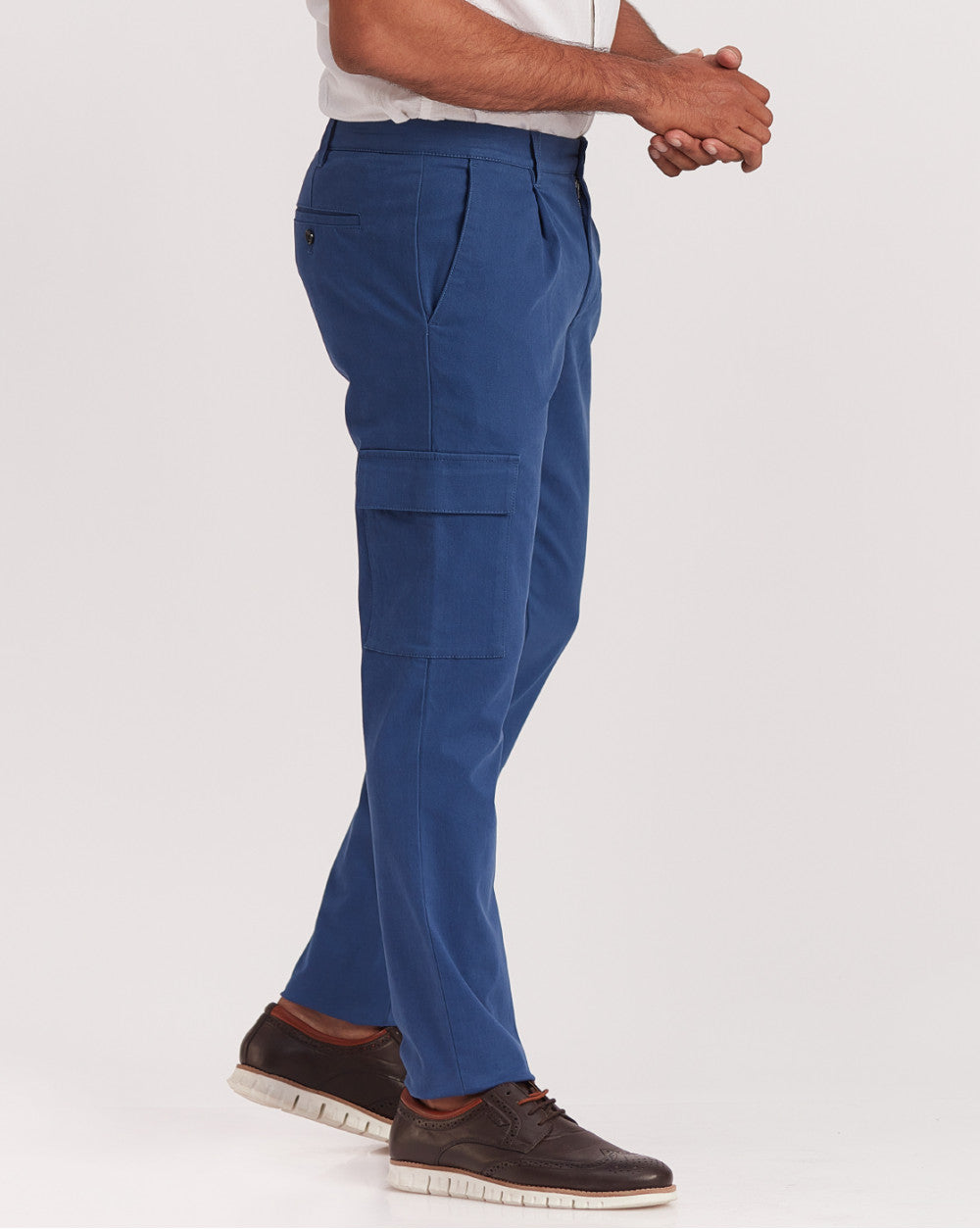 Slim Fit Clean Cargos - Light Navy