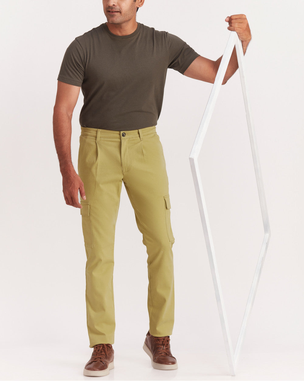 Slim Fit Clean Cargos - Granola Khaki