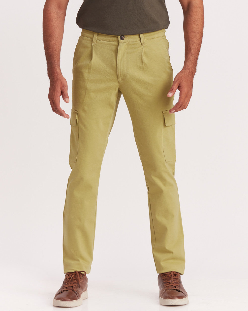 Slim Fit Clean Cargos - Granola Khaki