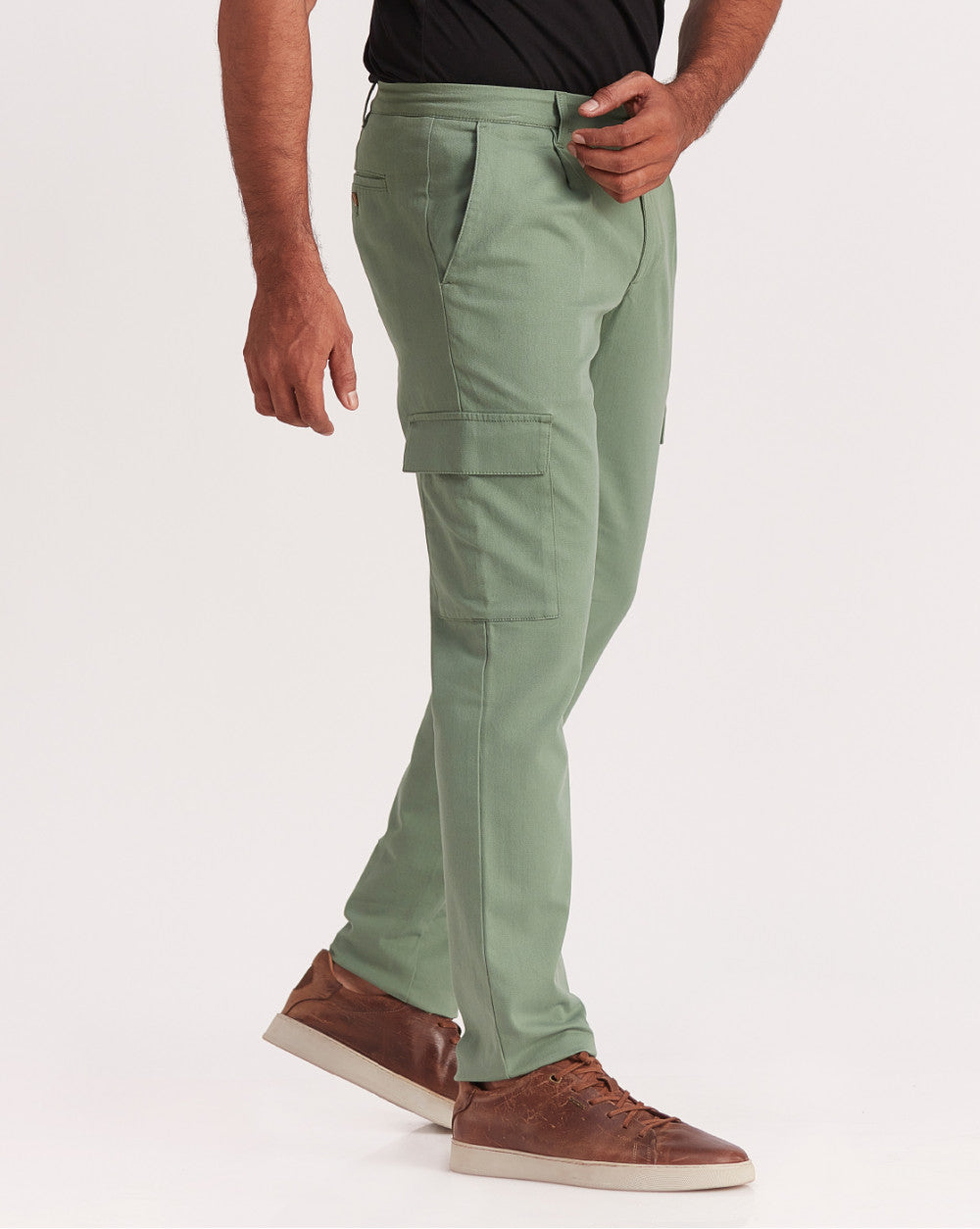 Slim Fit Clean Cargos - Dark Ivy Green