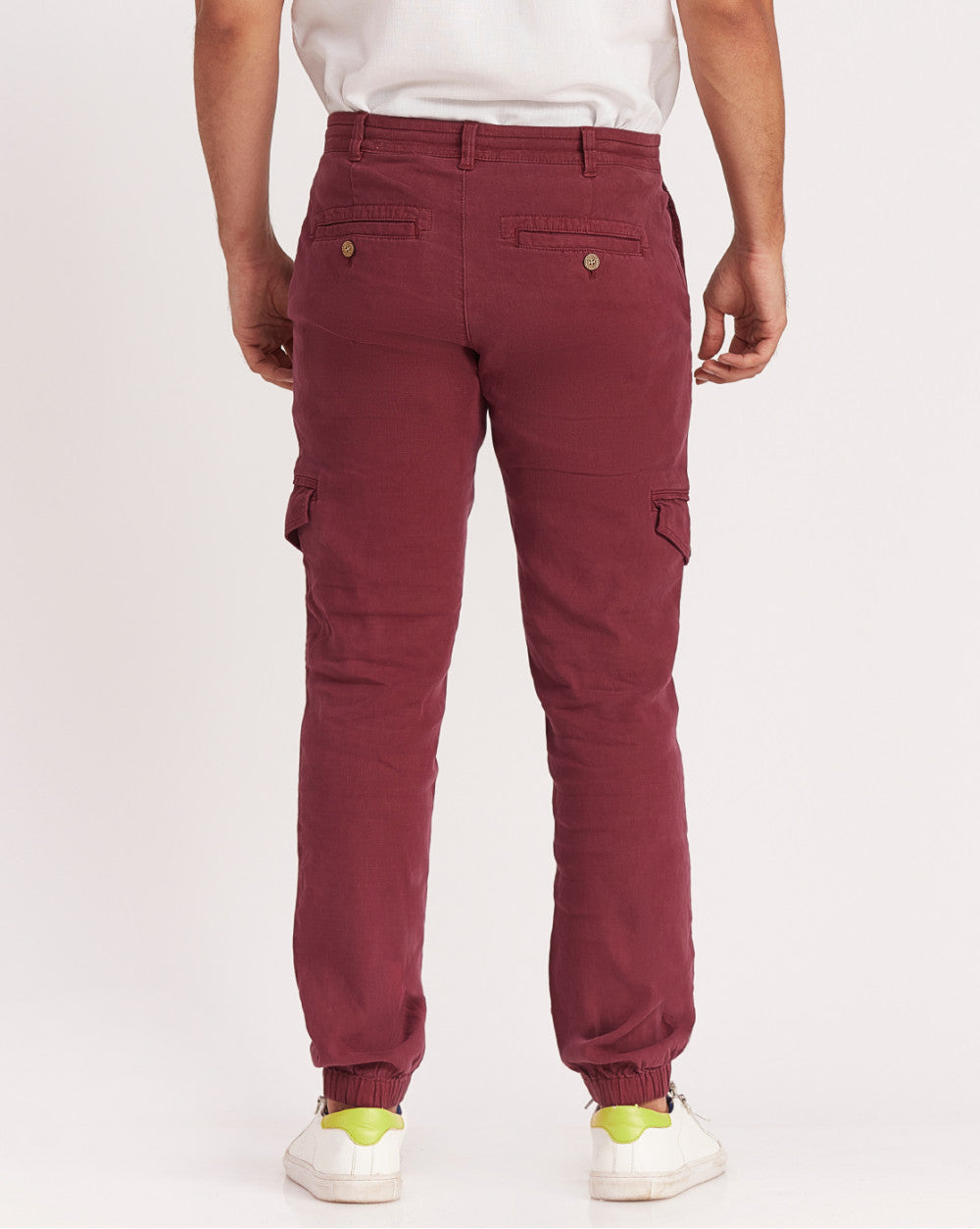 Tapered Fit Leisure Cargos - Maroon