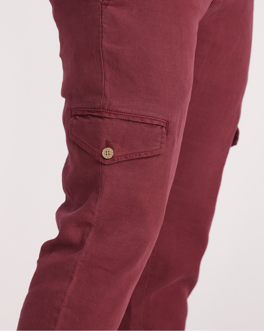 Tapered Fit Leisure Cargos - Maroon