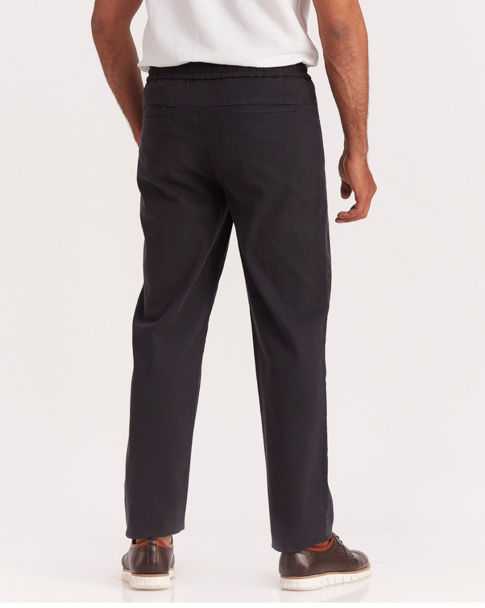 Tapered Fit Pintuck Joggers - Jet Black