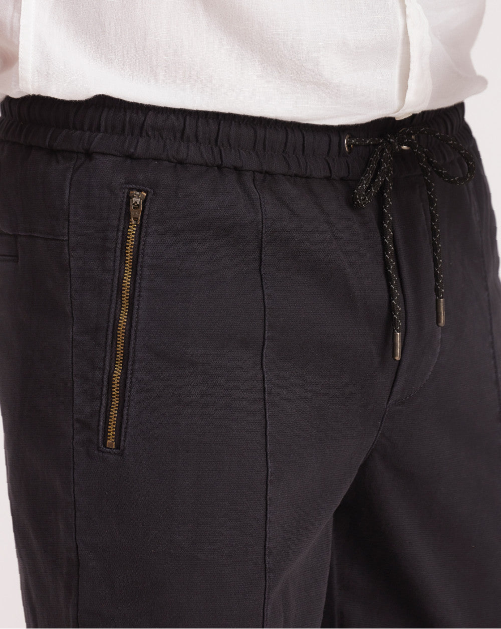 Tapered Fit Pintuck Joggers - Jet Black