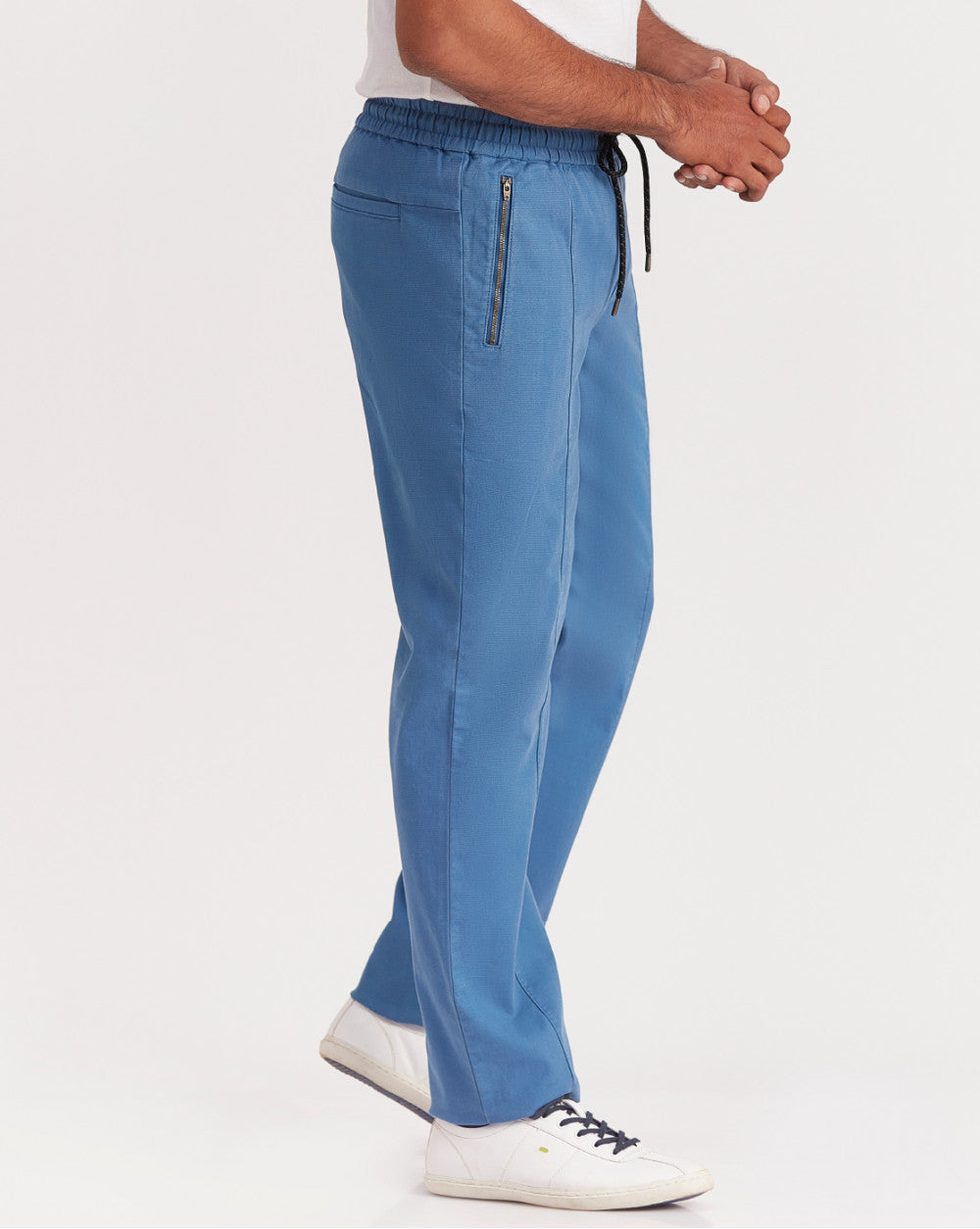 Tapered Fit Pintuck Joggers - Federal Blue