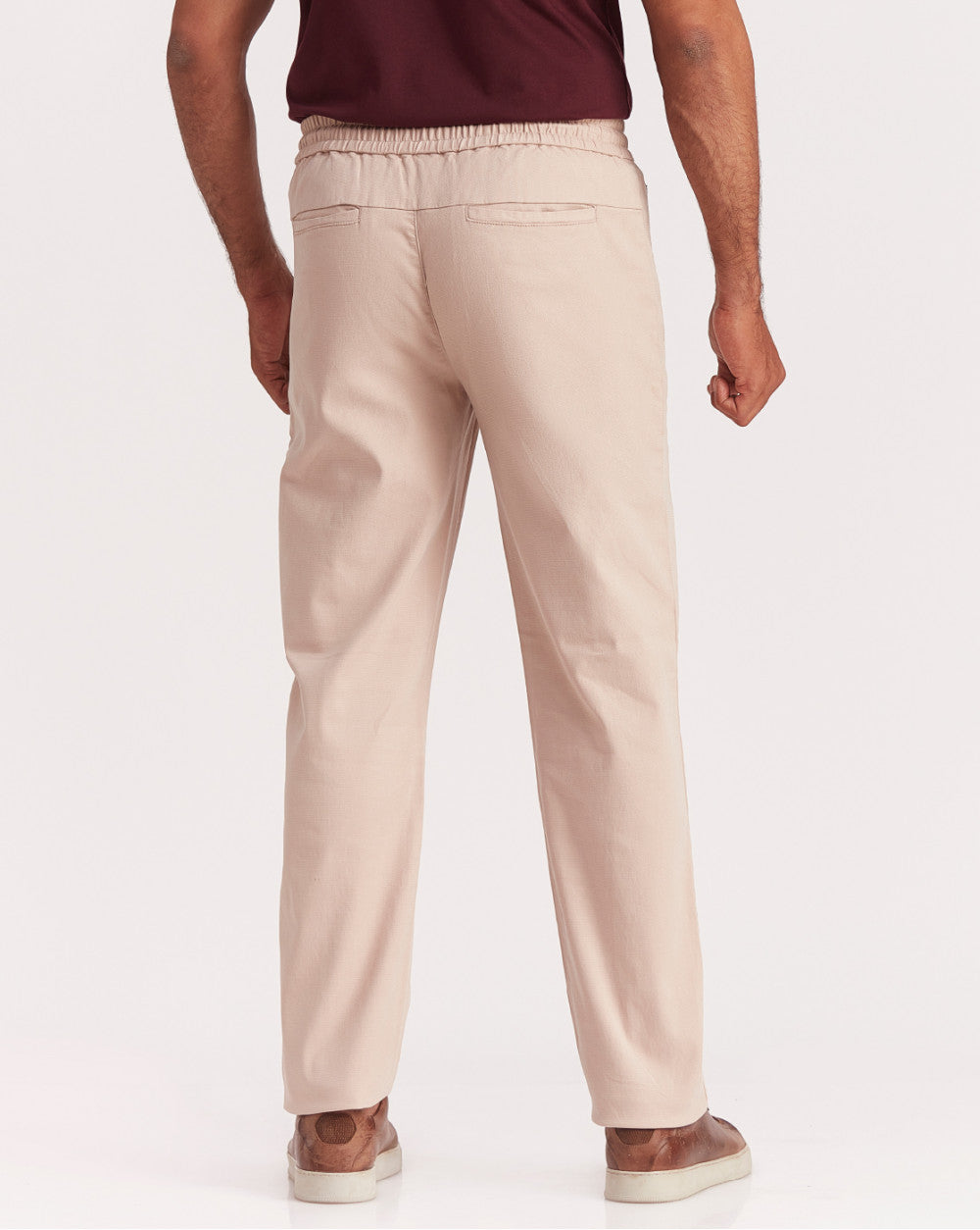 Tapered Fit Pintuck Joggers - Latte