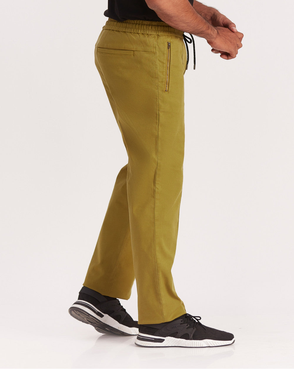 Tapered Fit Pintuck Joggers - Olive