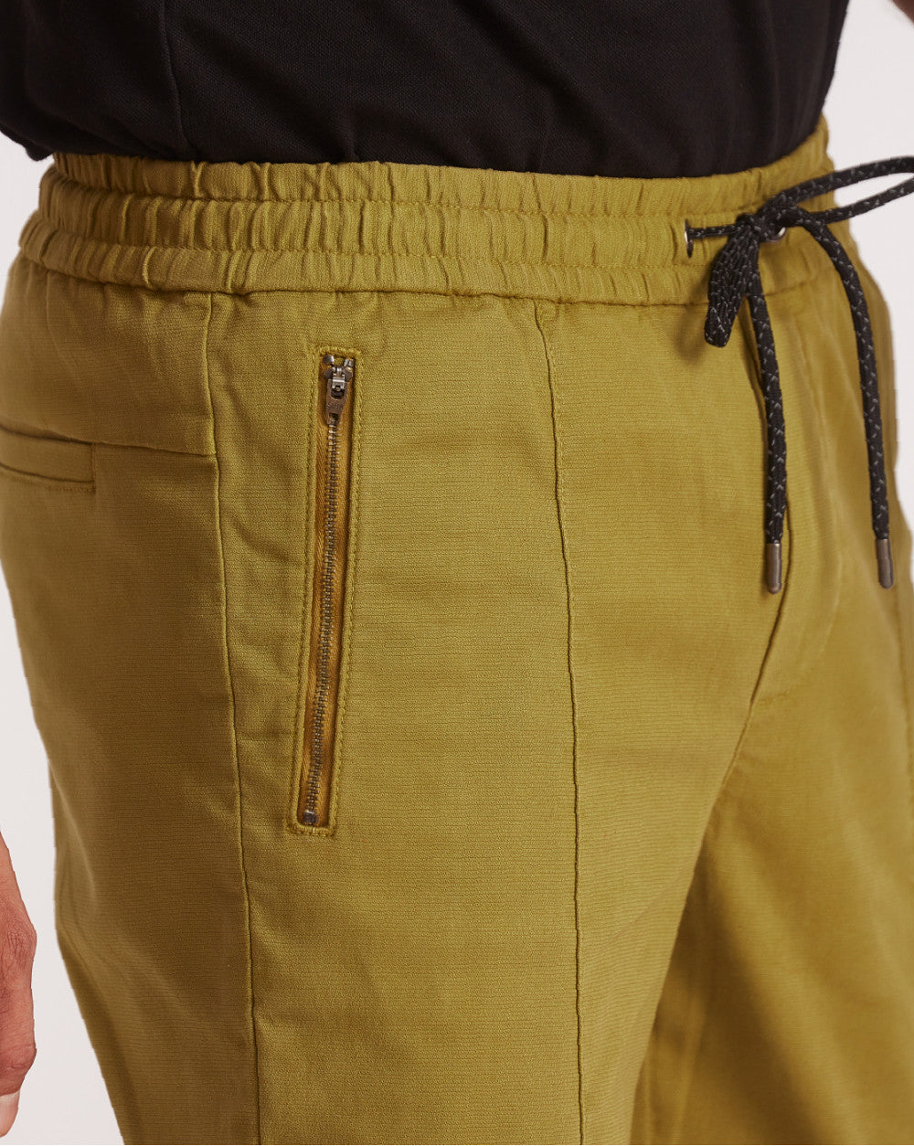 Tapered Fit Pintuck Joggers - Olive